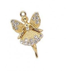 BALLERINA IN METALLO ORO C/STRASS 12pz