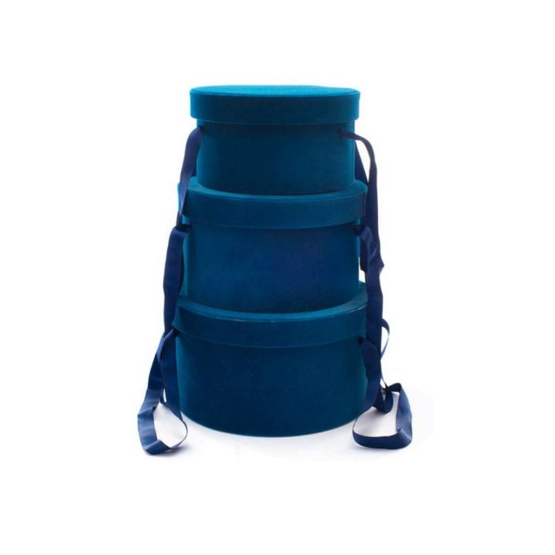 CAPPELLIERA IN VELLUTO 22x12,5cm BLU misura media 1pz