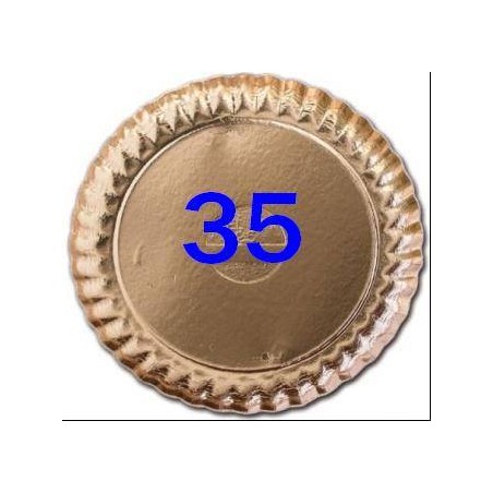 VASSOIO CARTONE ORO TONDO ø35 2 PEZZI