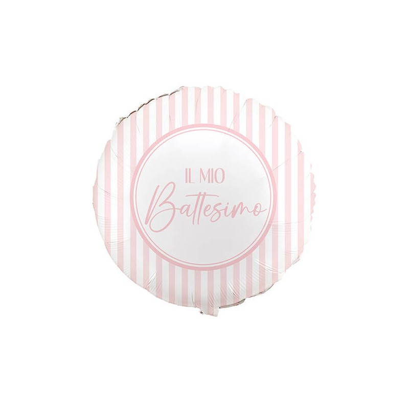 PALLONE MYLAR IL MIO BATTESIMO ROSA 45cm