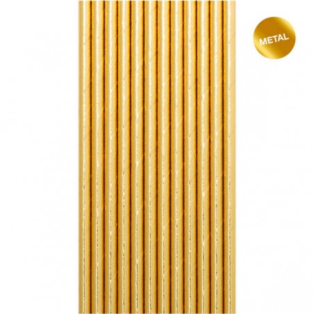 CANNUCCE IN CARTA METAL ORO 20cm 12pz