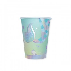 BICCHIERI 200cc MERMAID SIRENA 8pz