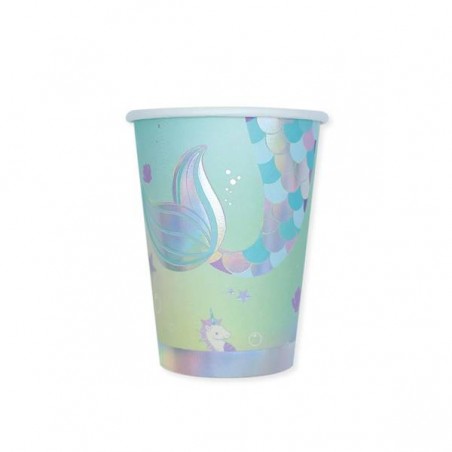 BICCHIERI 200cc MERMAID SIRENA 8pz