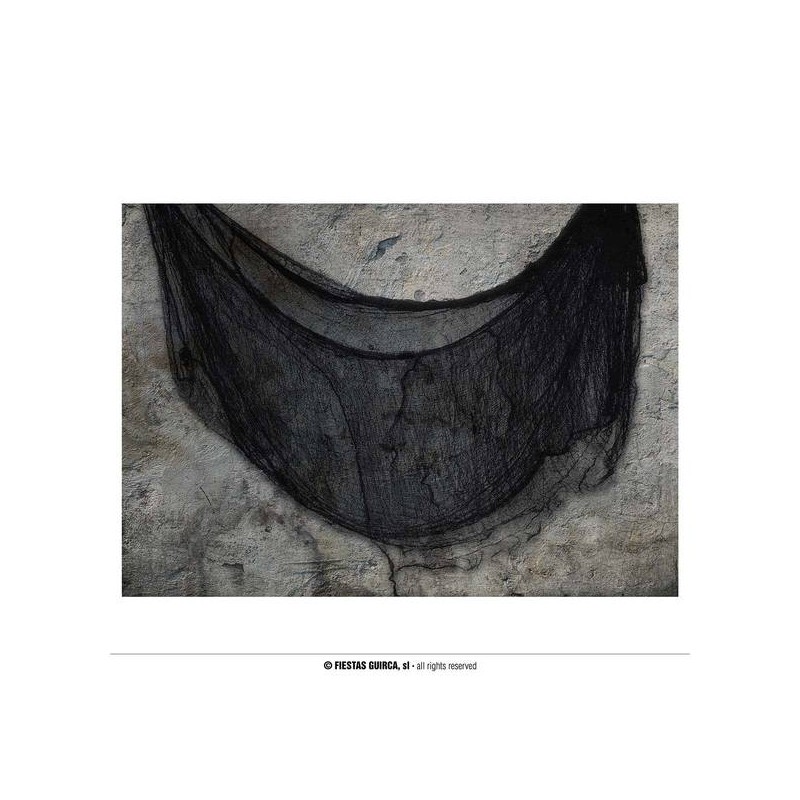 TELO IN STOFFA NERO EFFETTO RAGNATELA 76x228cm