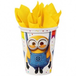 BICCHIERI 250cc CARTONCINO MINIONS BALLOONS 8pz