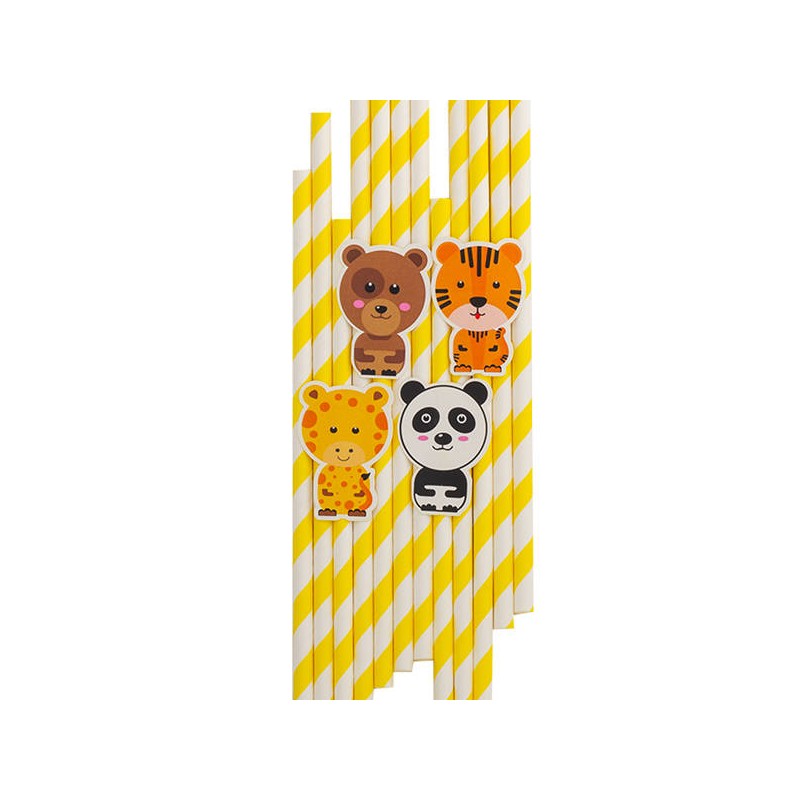 CANNUCCE IN CARTA ZOO PARTY 20cm 10pz