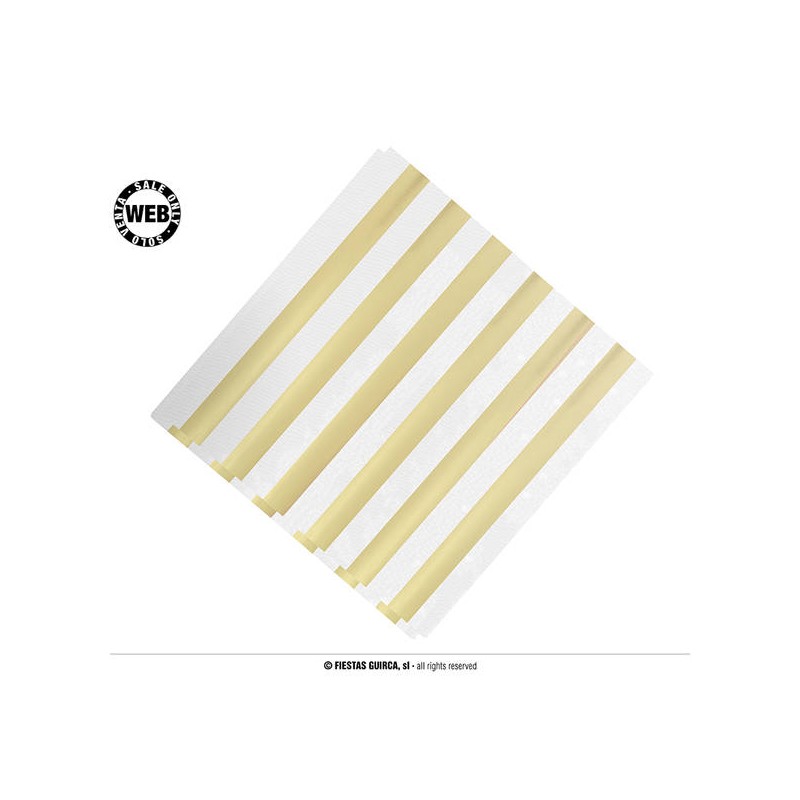 TOVAGLIOLI 33x33 RIGHE BIANCO-ORO METAL 12pz