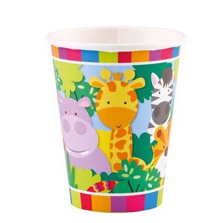 BICCHIERI CARTA 250ml ANIMALI DELLA GIUNGLA 8pz