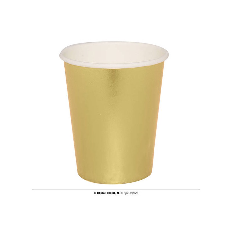 BICCHIERI CARTA 230cc ORO METAL 6pz