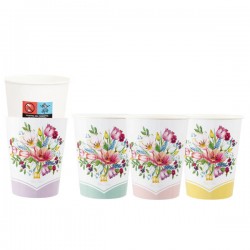 BICCHIERI 250cc E8 COVER ENGLISH GARDEN 4 COL.ASS 8pz