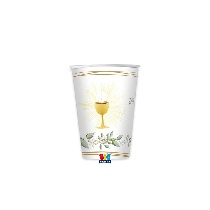 BICCHIERI CARTA 200cc COMUNIONE OLIVE GREEN 8pz