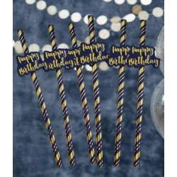 CANNUCCE CARTA COMPLEANNO ELEGANCE BLUE 6pz