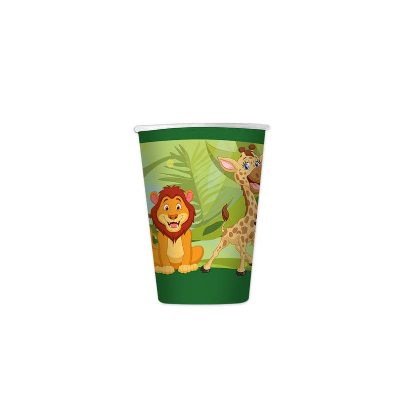BICCHIERI CARTA 200ml ANIMALI JUNGLA 8pz