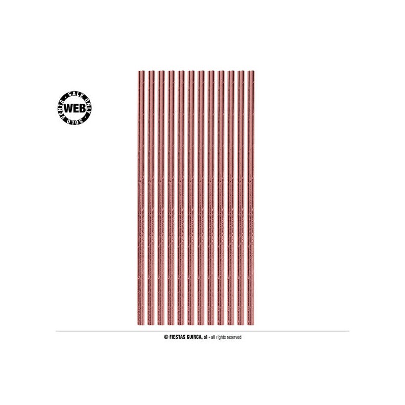 CANNUCCE CARTA 6x20cm ROSE GOLD 12pz