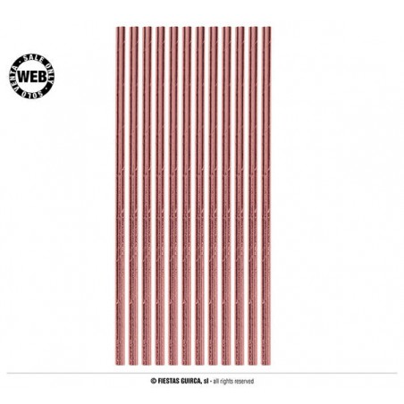 CANNUCCE CARTA 6x20cm ROSE GOLD 12pz