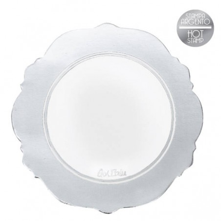 SOTTOBICCHIERI LIBERTY BIANCO/ARGENTO ø10cm 6pz