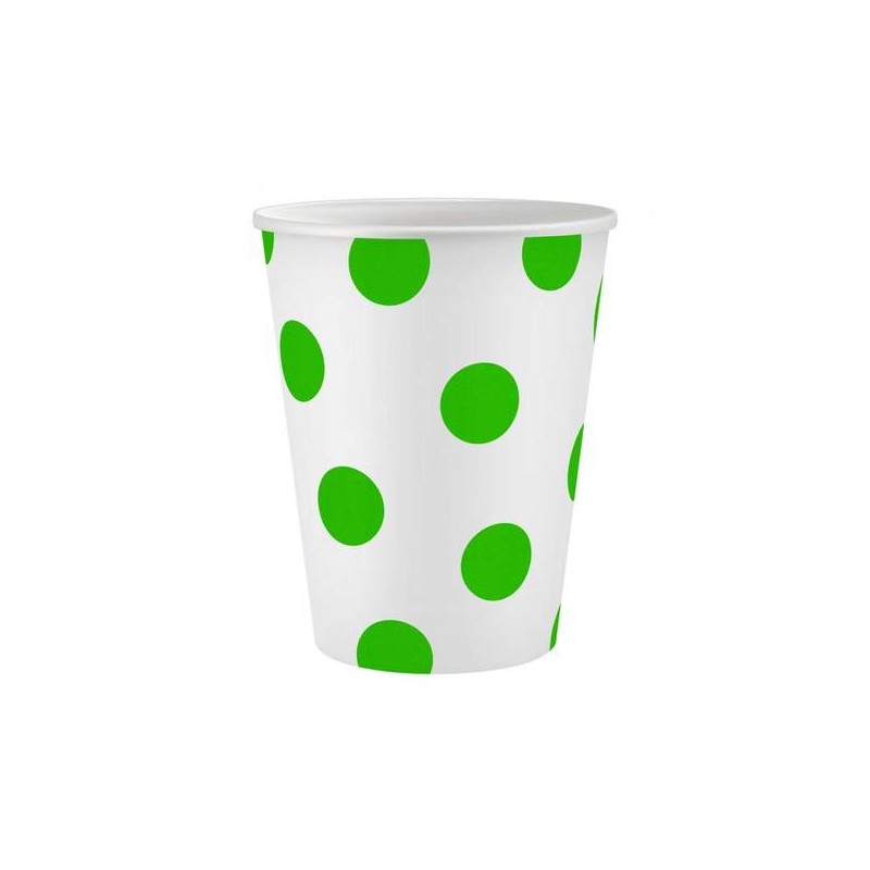 BICCHIERI IN CARTA 250ml POIS VERDE 6pz