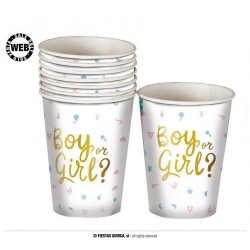 BICCHIERI CARTA BOY OR GIRL STAMPA HOT GOLD 6pz