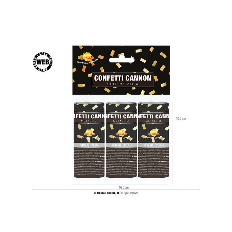 SPARA CORIANDOLI 10,5cm 3pz ORO