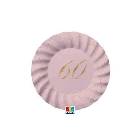 PIATTI ø20cm 60 ANNI ROSE 8pz