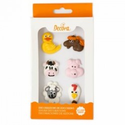 ANIMALI DELLA FATTORIA IN ZUCCHERO 6pz DECORA