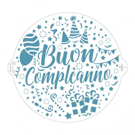 STENCIL BUON COMPLEANNO ø25cm