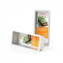 TEGLIA RETTANGOLARE ALLUMINIO ANODIZZATO BORDO DRITTO 25,4x10,2x7,5cm