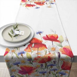 TABLE RUNNER 40x150cm POPPIES AND CORNFLOWERS