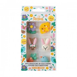 DECORAZIONI IN ZUCCHERO HAPPY EASTER 6pz