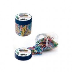 FERMAGLI COLORATI PLASTIFICATI nr°2 400pz IN BARATTOLO