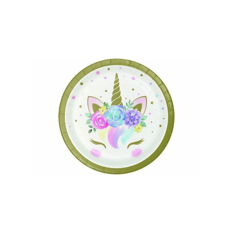 PIATTO DESSERT 18cm UNICORNO BABY 8pz