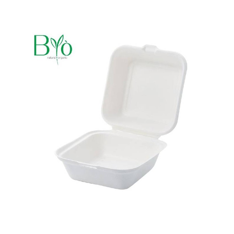 BOX POLPA 450ml 15x15x8cm BIO COMPOSTABILE BYò 50pz