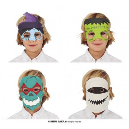MASCHERE HALLOWEEN ASSORTITE 4 DISEGNI IN EVA 1pz