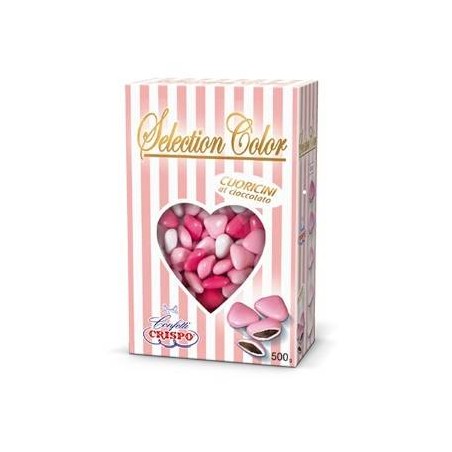CONFETTI CIOCCOLATO CUORICINI SELECTION COLOR ROSA 500gr