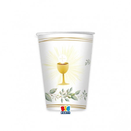 BICCHIERI CARTA 200cc COMUNIONE OLIVE GREEN 8pz