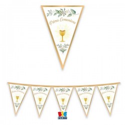 FESTONE BANDIERINE CARTA COMUNIONE OLIVE GREEN 30x300cm