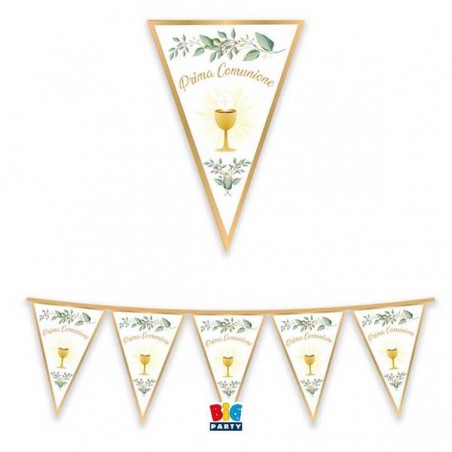 FESTONE BANDIERINE CARTA COMUNIONE OLIVE GREEN 30x300cm