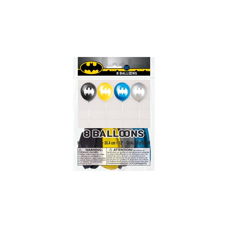 PALLONCINI LATTICE LARGE 12 30cm BATMAN COLORI ASS.TI 8pz
