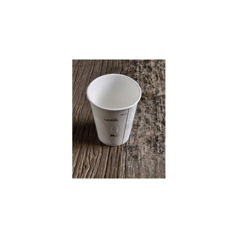 BICCHIERI 240ml ø8x9,5cm LAMINATO MATER BI COMPOSTABILE 50pz USOBIO