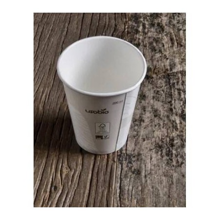 BICCHIERI 240ml ø8x9,5cm LAMINATO MATER BI COMPOSTABILE 50pz USOBIO