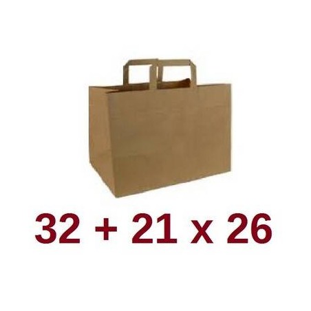 BORSA CARTA AVANA PIATTINA 32+21x26cm 50pz
