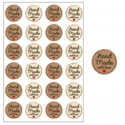 ETICHETTE ADESIVE HAND MADE WITH LOVE ø3x3cm 240pz