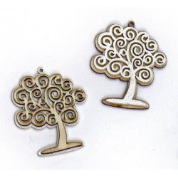 APPLICAZIONE ALBERO DELLA VITA IN LEGNO BICOLORE 12pz