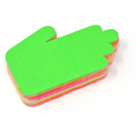 SEGNAPREZZI MANO FLUO 9x6cm 50pz