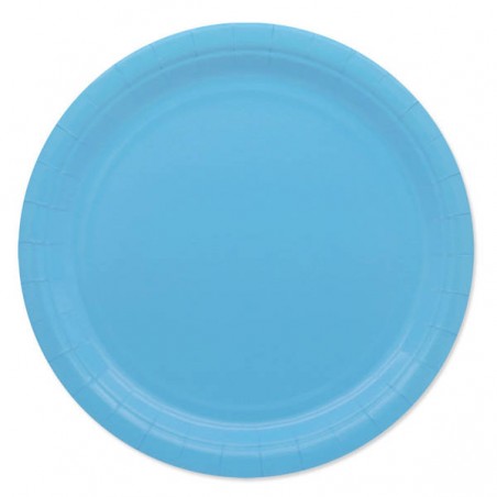 PIATTI PIANI ECOLOR BIODEGRADABILI 24cm CELESTE 25pz