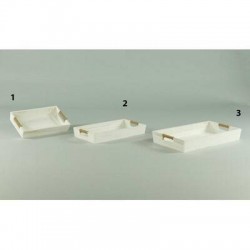 VASSOIO LEGNO BIANCO MAN. CORDA 42x24x7cm RGB