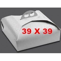 SCATOLA PORTA TORTA QUADRATA MIS.39x39x7 BIANCO RAMAGE