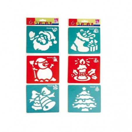 STENCIL SOGGETTI NATALIZI 15x15cm 6pz DIS.1