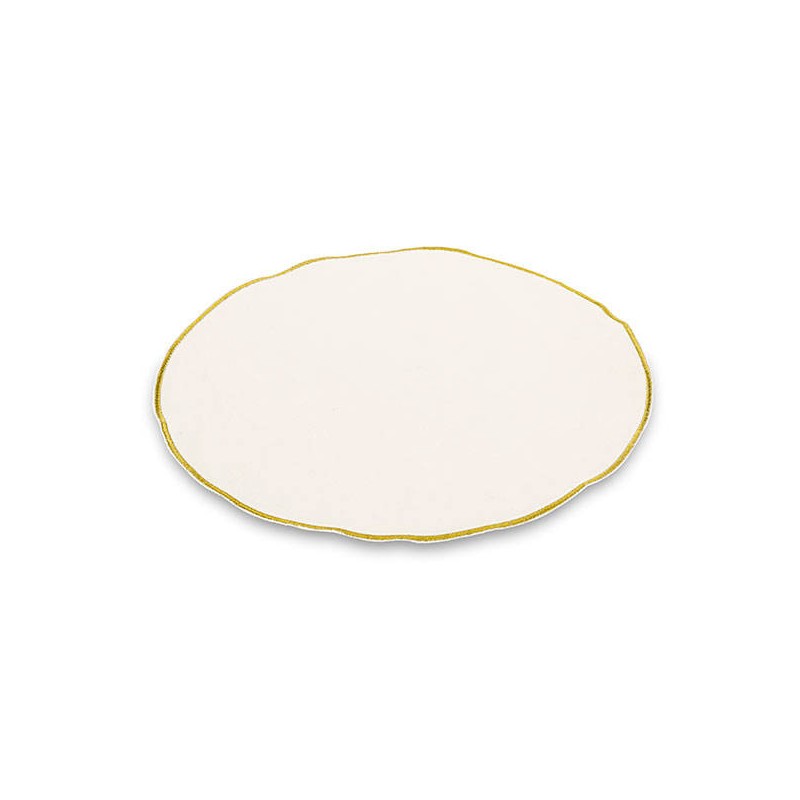 SOTTOPIATTO VELLUTO BURRO BORDO ORO ø33cm