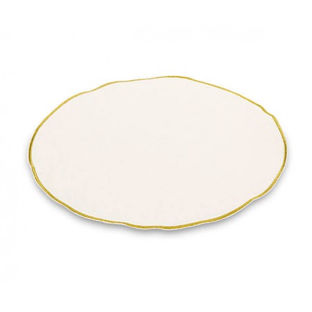 SOTTOPIATTO VELLUTO BURRO BORDO ORO ø33cm